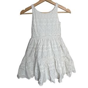Ralph Lauren Size 7 Girls EYELET Buttoned Cotton Dress